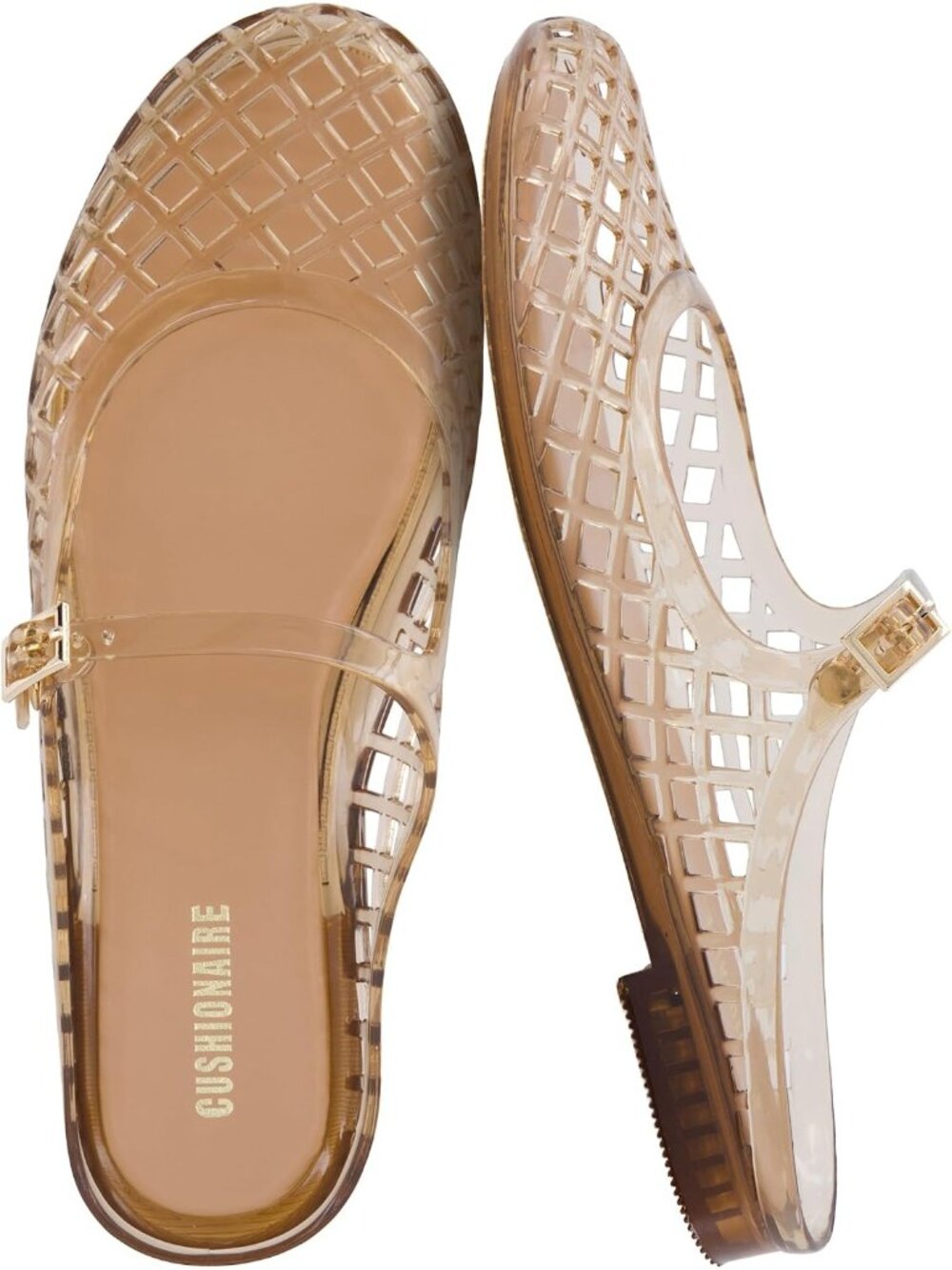 Women's Mocha Comfortable Closed Toe with Adjustable Strap Jelly Flats Sandals